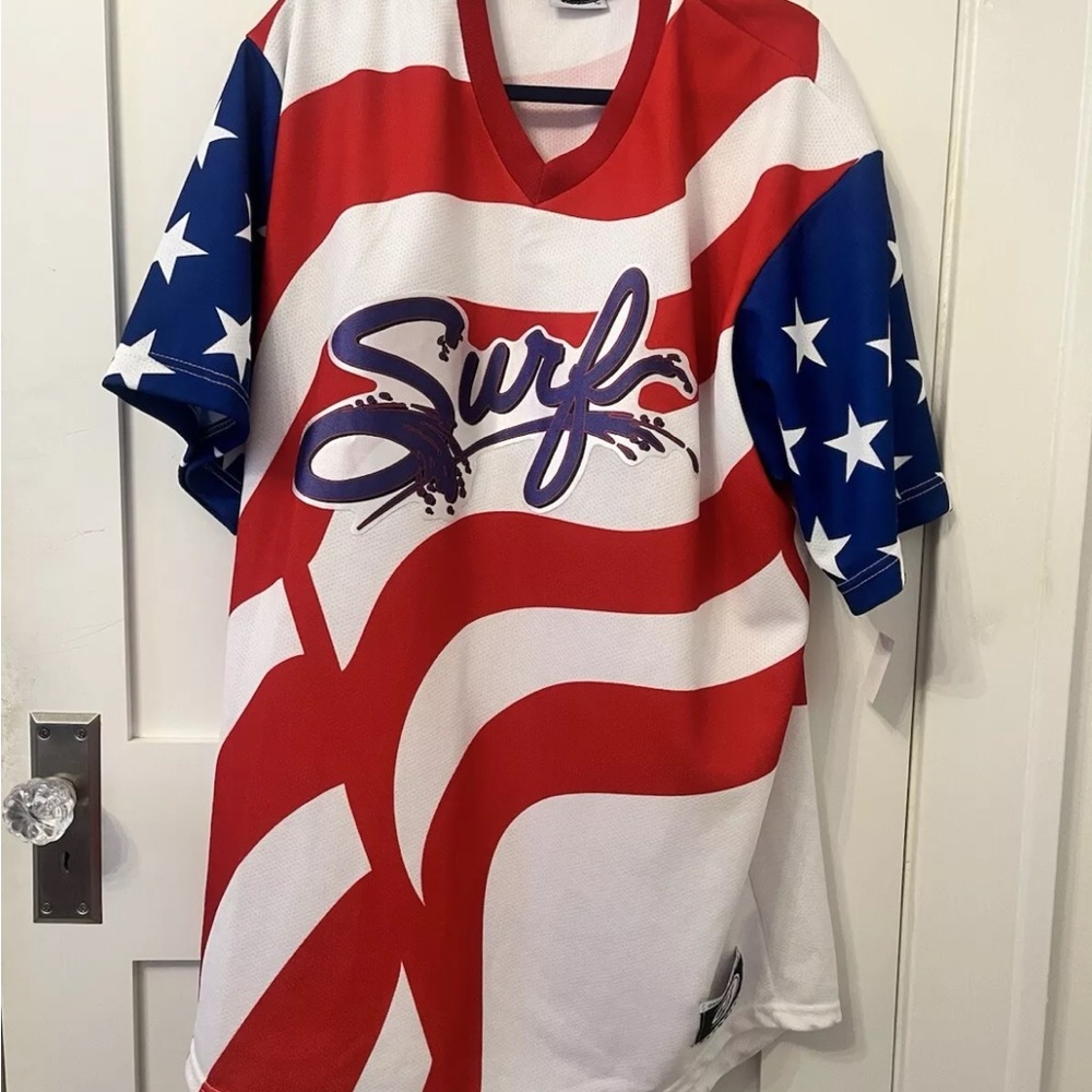 Red, White, and Blue Surf Graphic Jersey OT sportswear